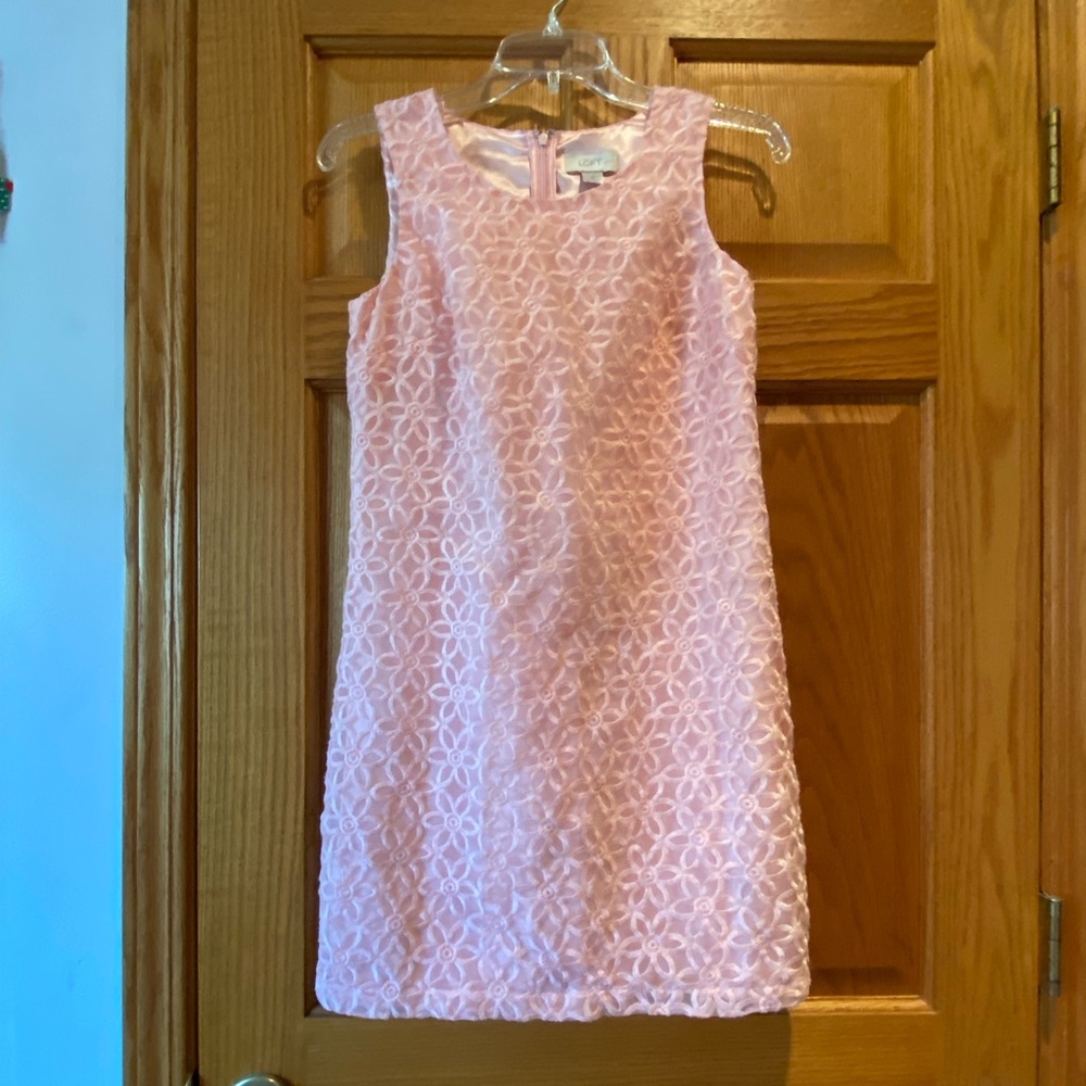 LOFT pink lace dress.